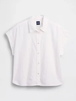 Linen-Blend Oversized Shirt
