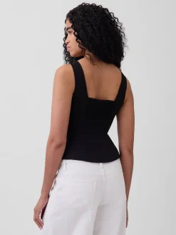 Linen-Blend Peplum Top