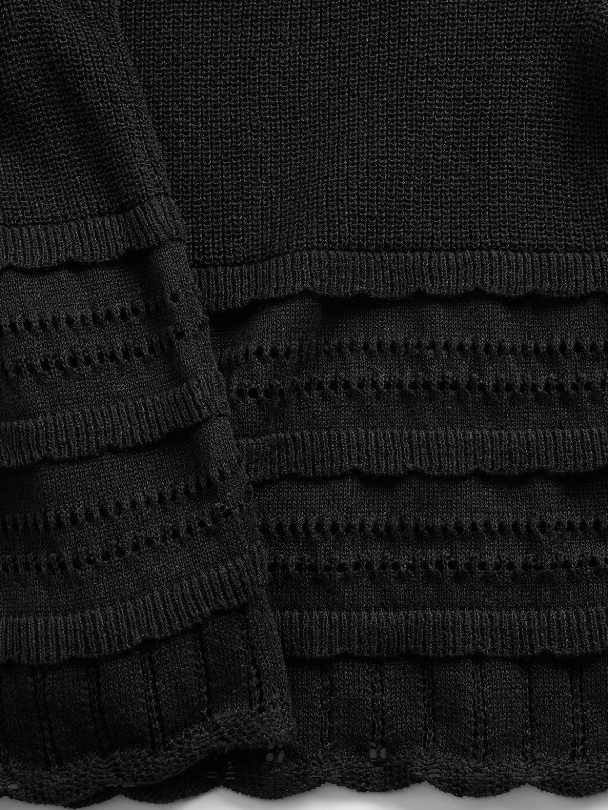 Linen-Blend Pointelle Sweater Crop Top
