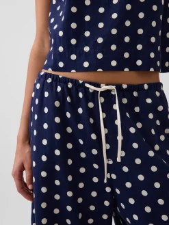 Linen-Blend Relaxed Easy Culotte Pants