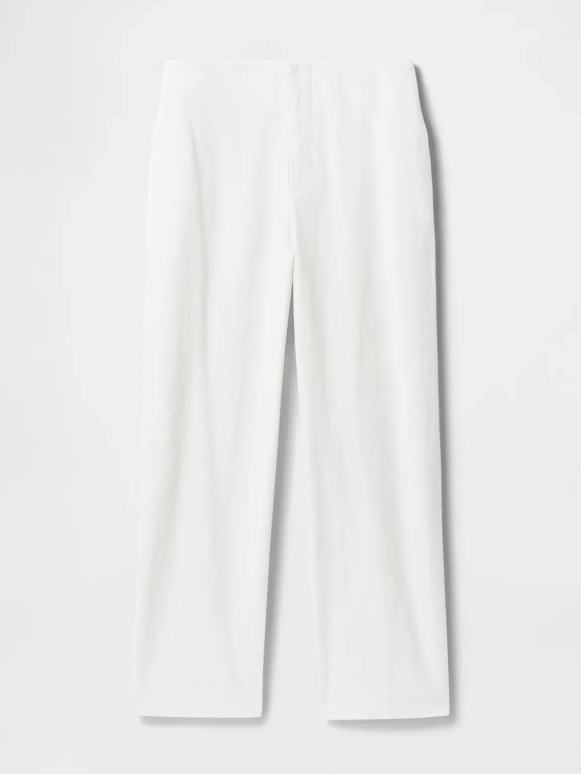 Linen-Blend Relaxed Straight Ankle Pants