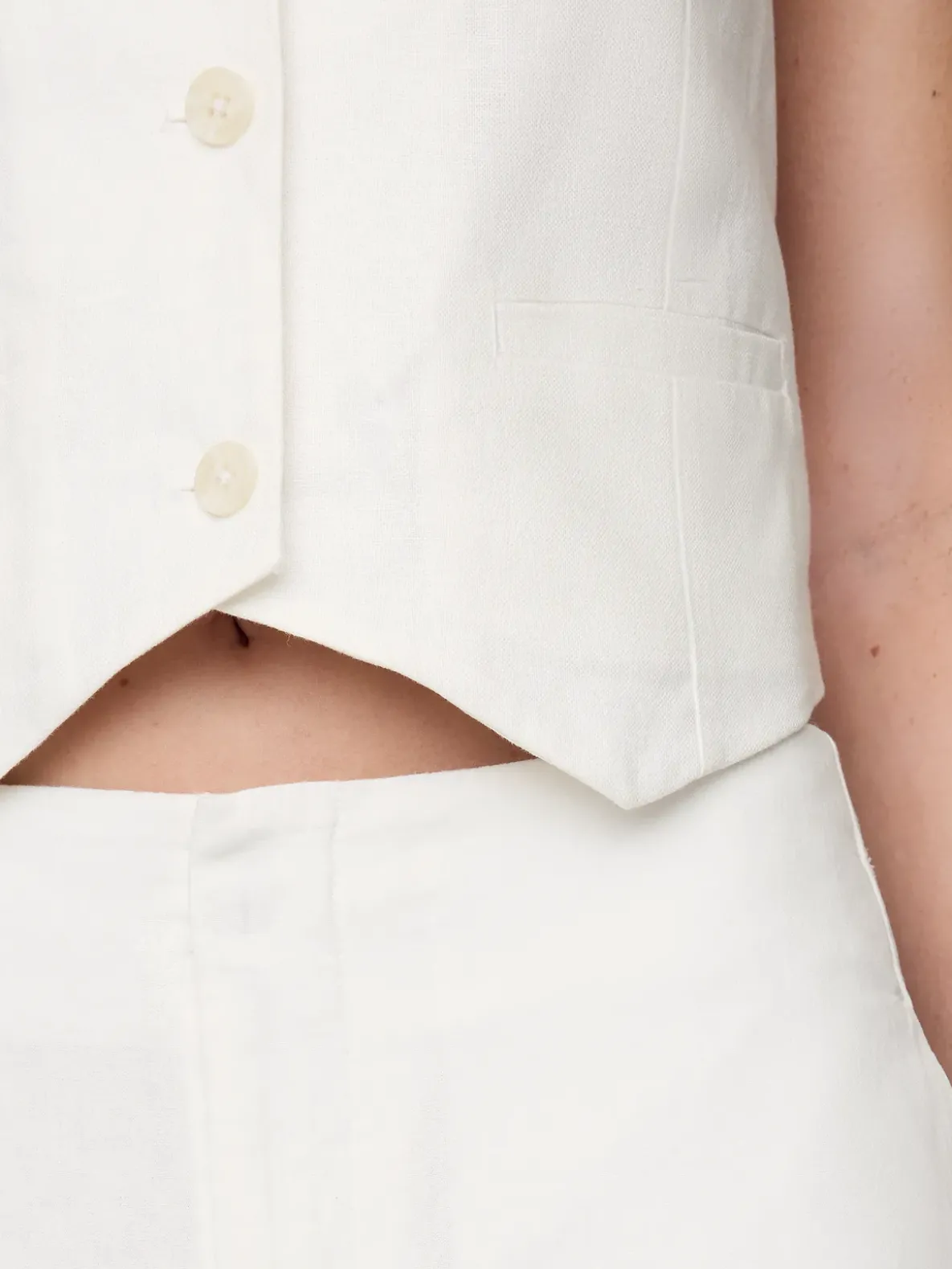 Linen-Blend Relaxed Straight Ankle Pants