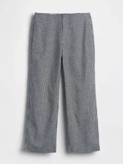Linen-Blend Relaxed Straight Ankle Pants