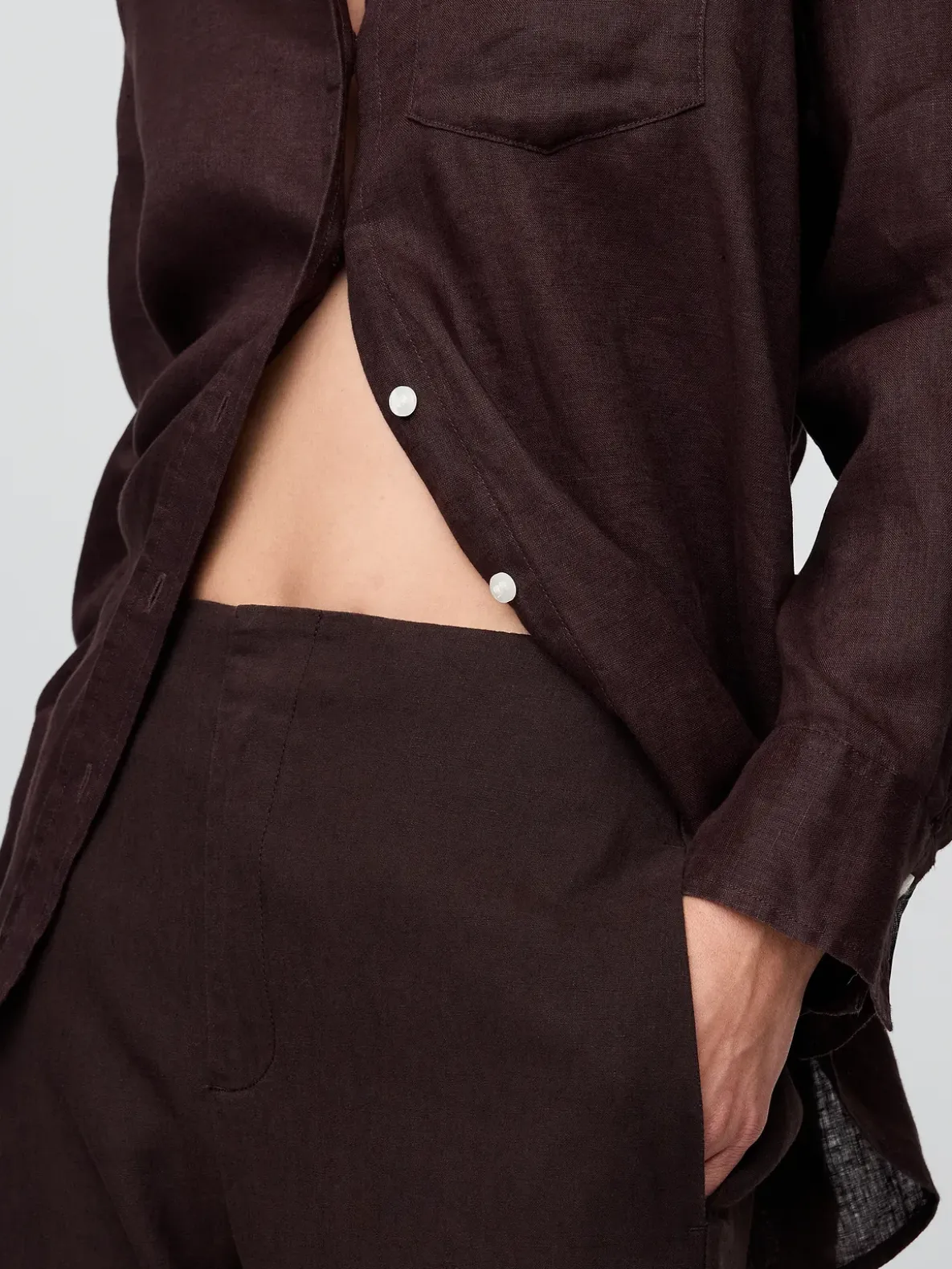 Linen-Blend Relaxed Straight Ankle Pants