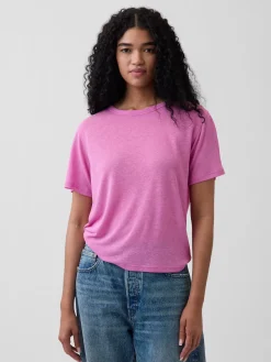 Linen-Blend Relaxed T-Shirt