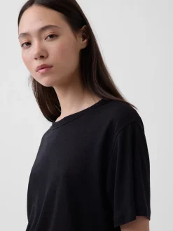 Linen-Blend Relaxed T-Shirt