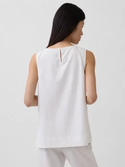 Linen-Blend Shell Tank Top