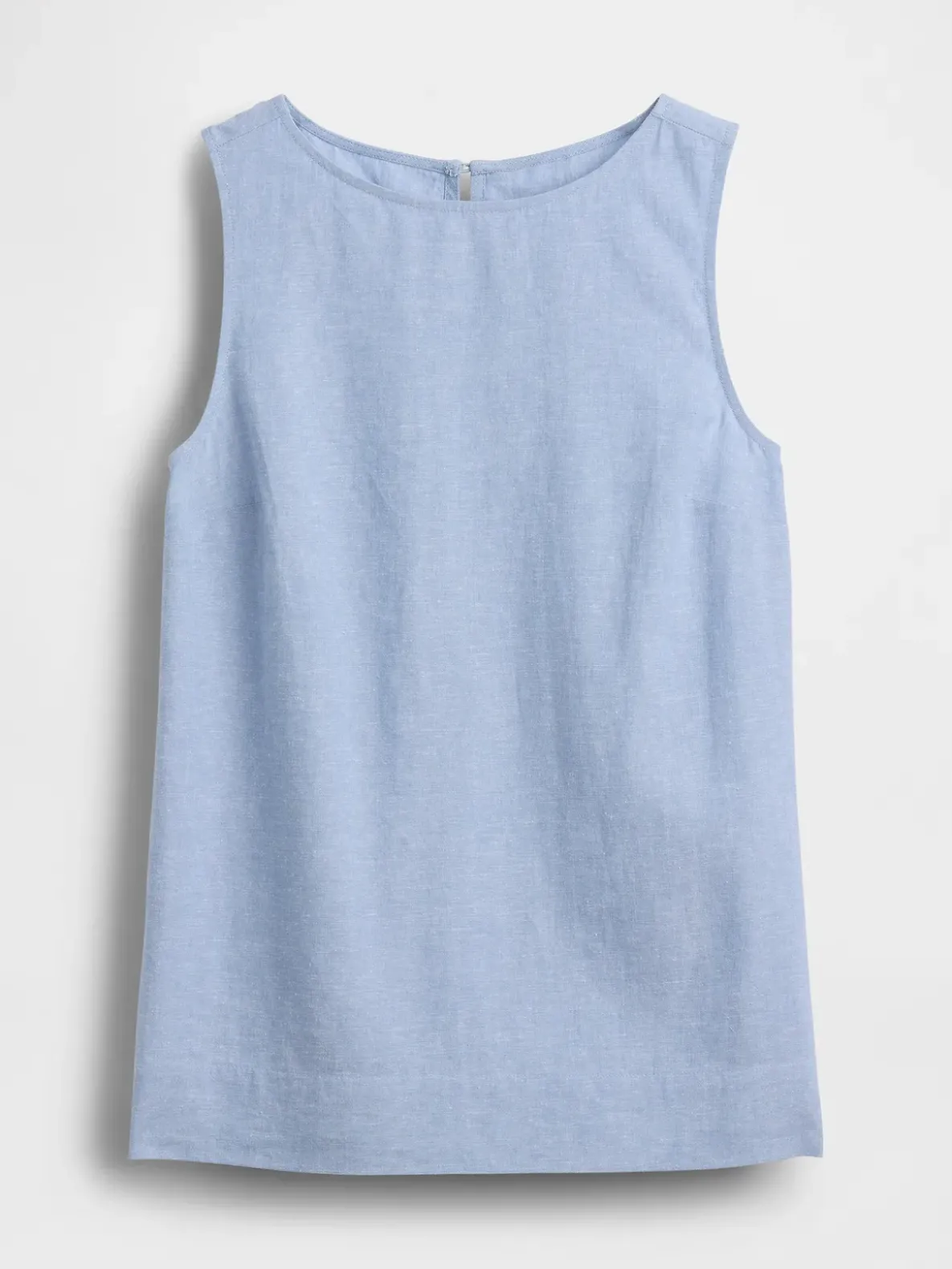 Linen-Blend Shell Tank Top