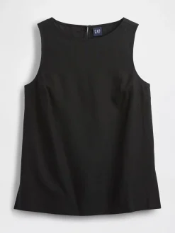 Linen-Blend Shell Tank Top