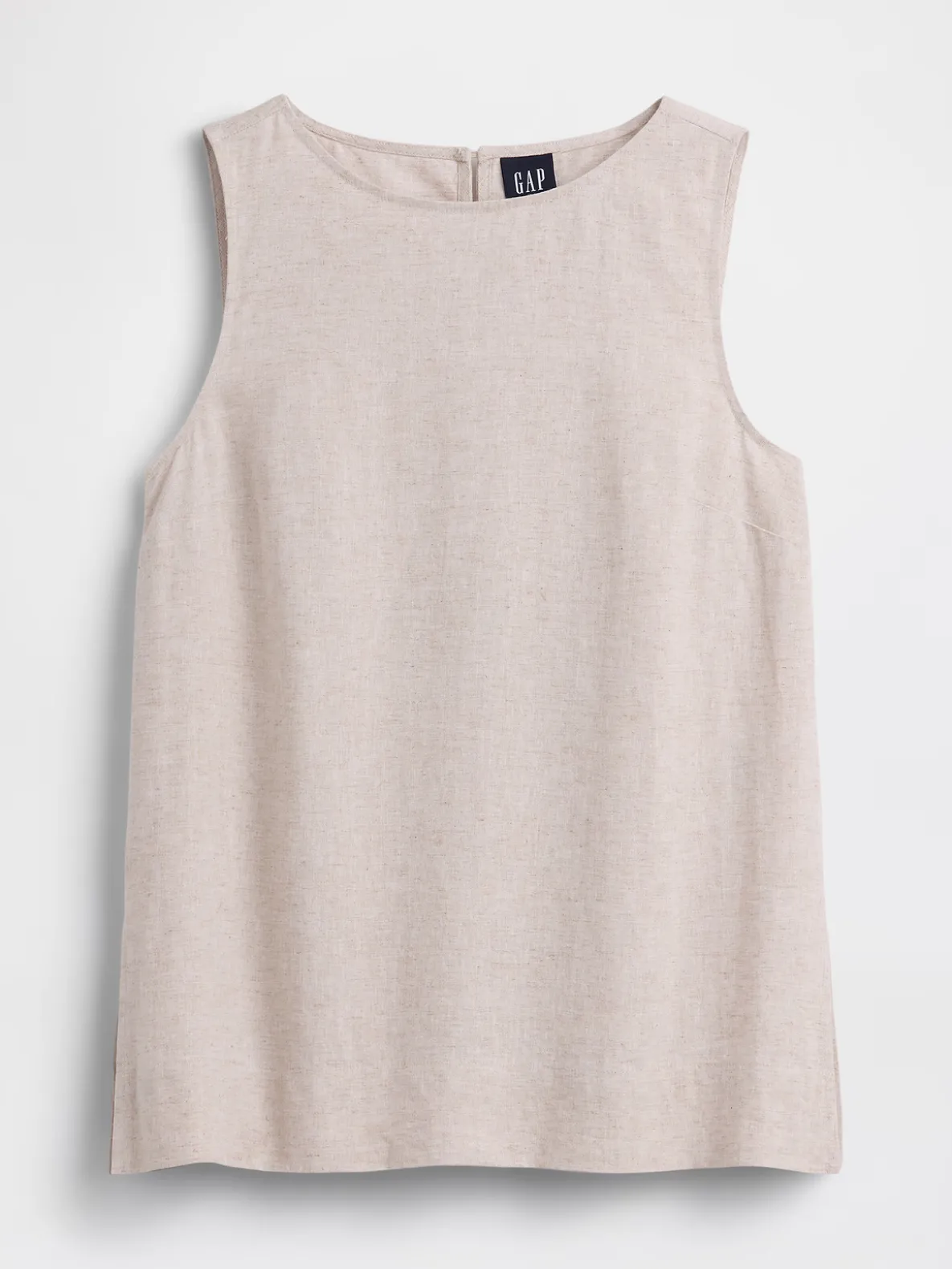 Linen-Blend Shell Tank Top