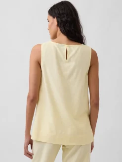Linen-Blend Shell Tank Top