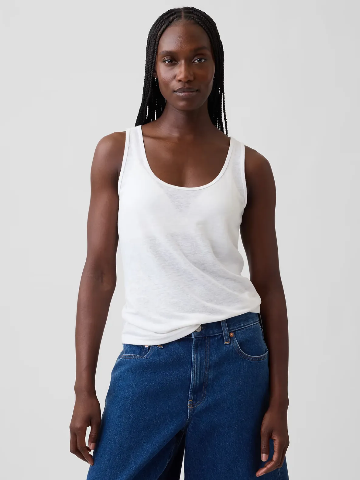 Linen-Blend Tank Top