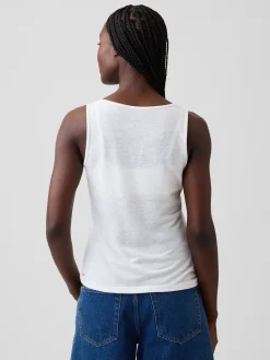 Linen-Blend Tank Top