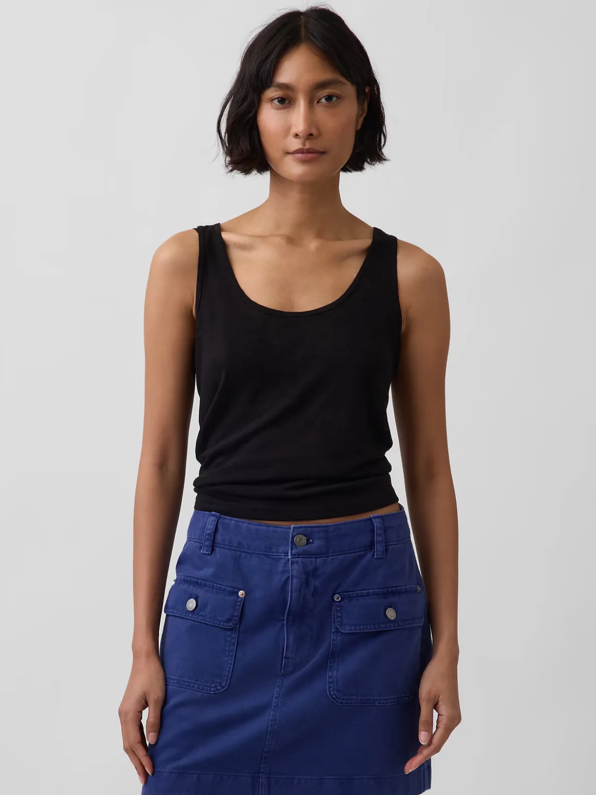 Linen-Blend Tank Top