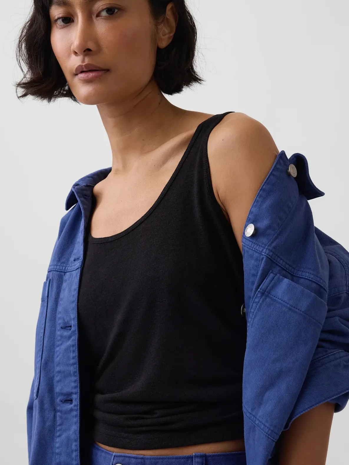 Linen-Blend Tank Top