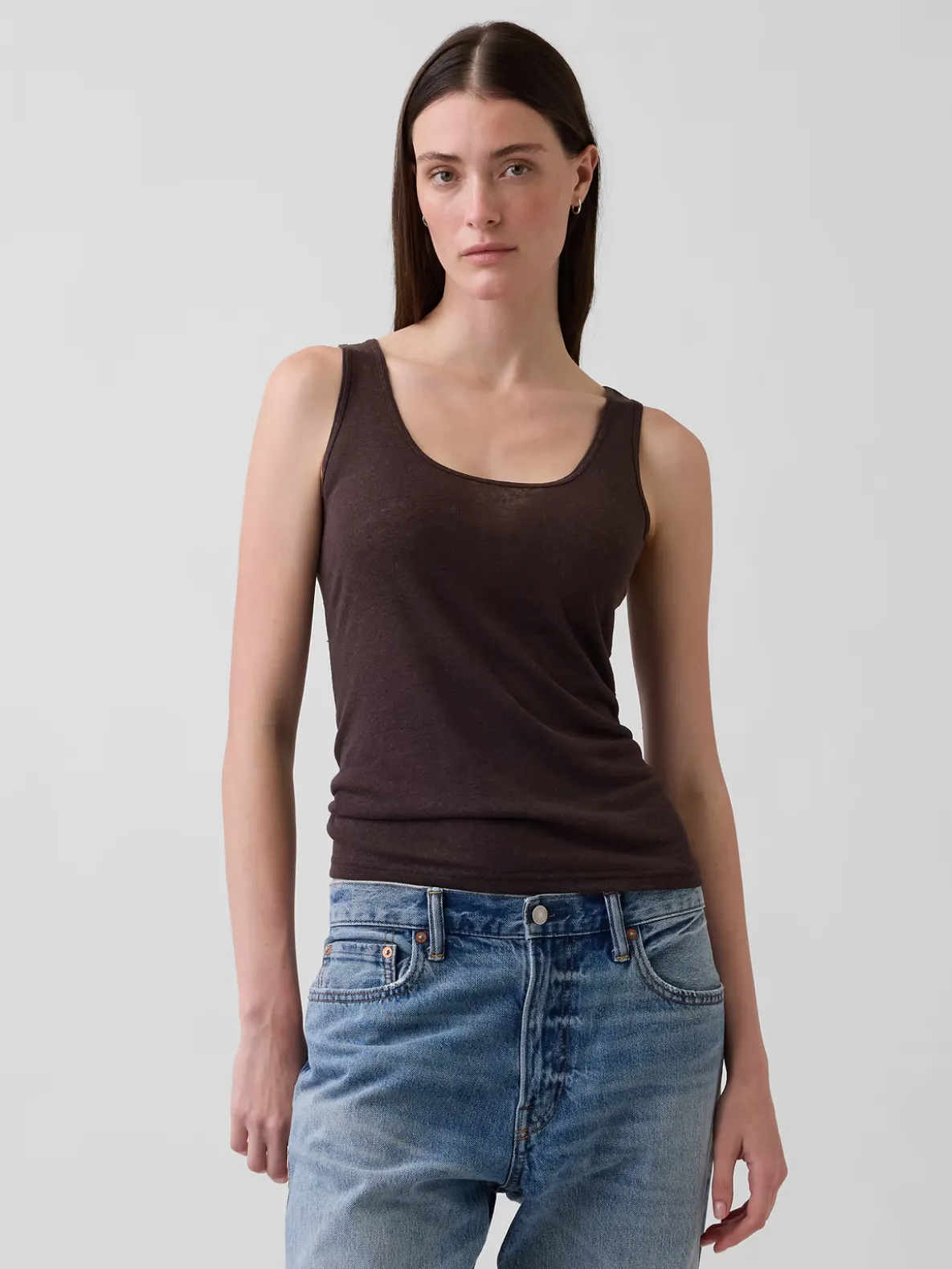 Linen-Blend Tank Top