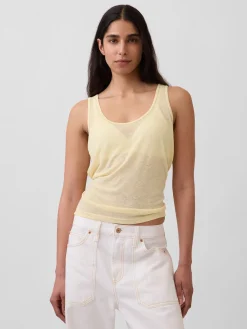 Linen-Blend Tank Top