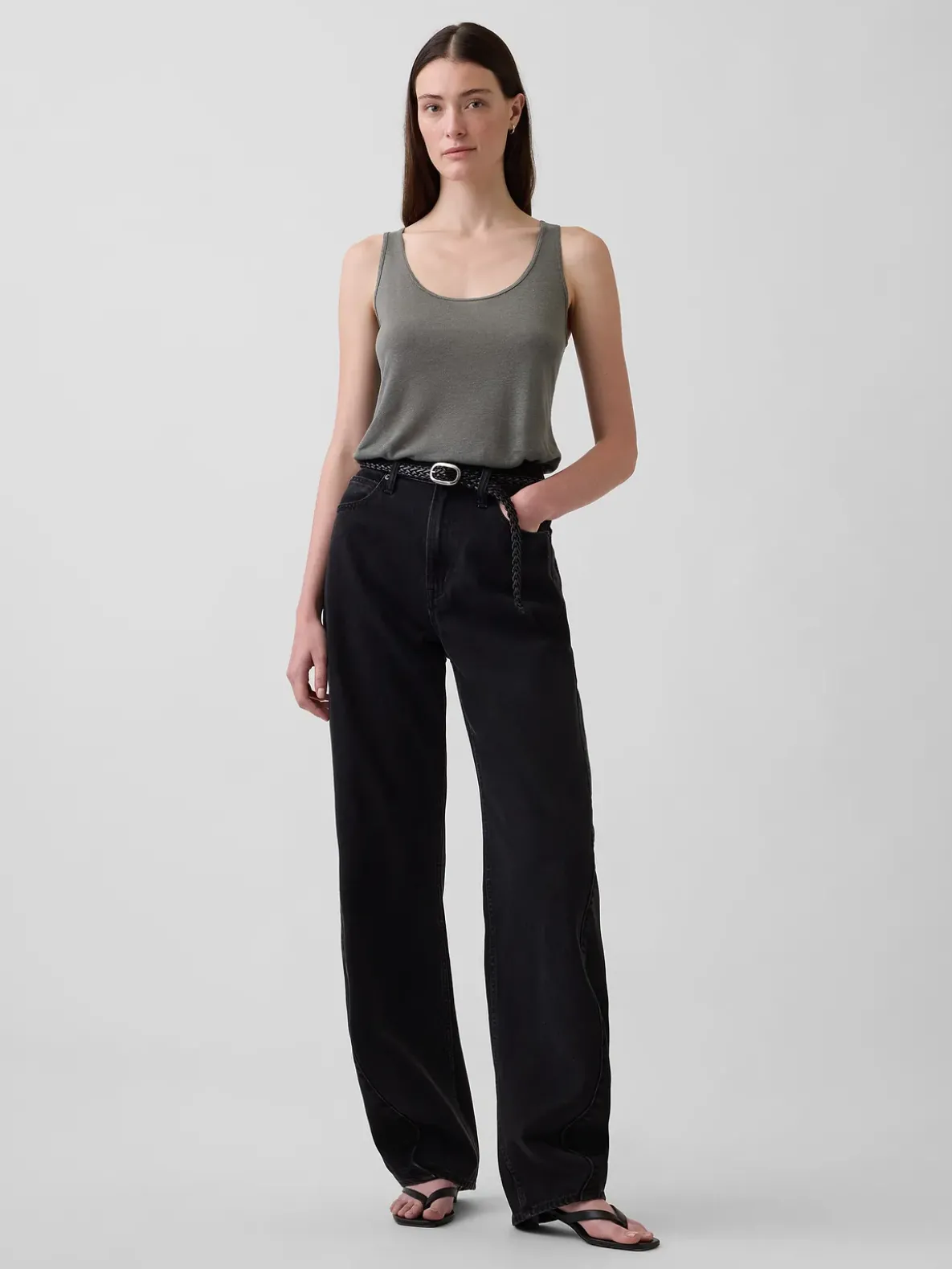 Linen-Blend Tank Top