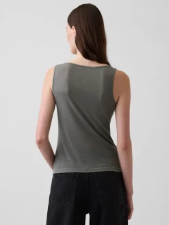 Linen-Blend Tank Top