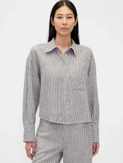 Linen-Cotton Oversized Shirt