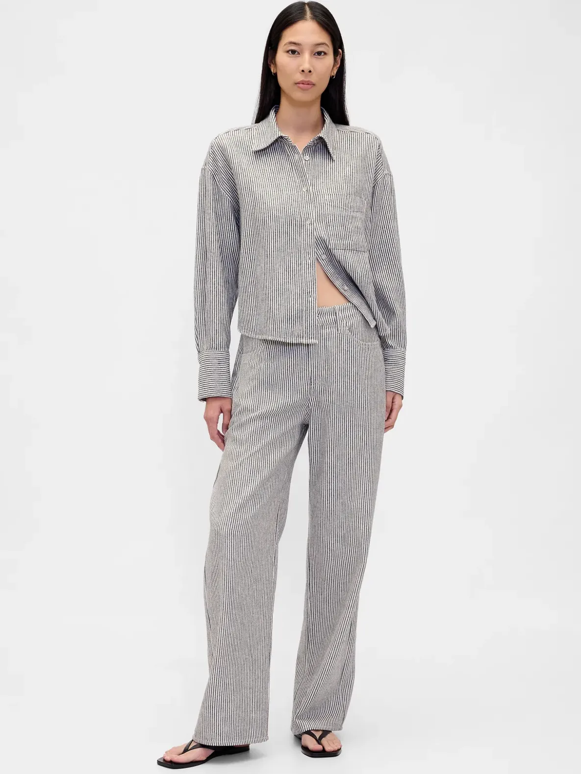 Linen-Cotton Oversized Shirt