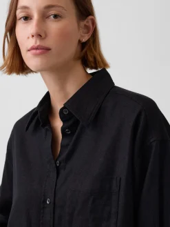 Linen-Cotton Oversized Shirt