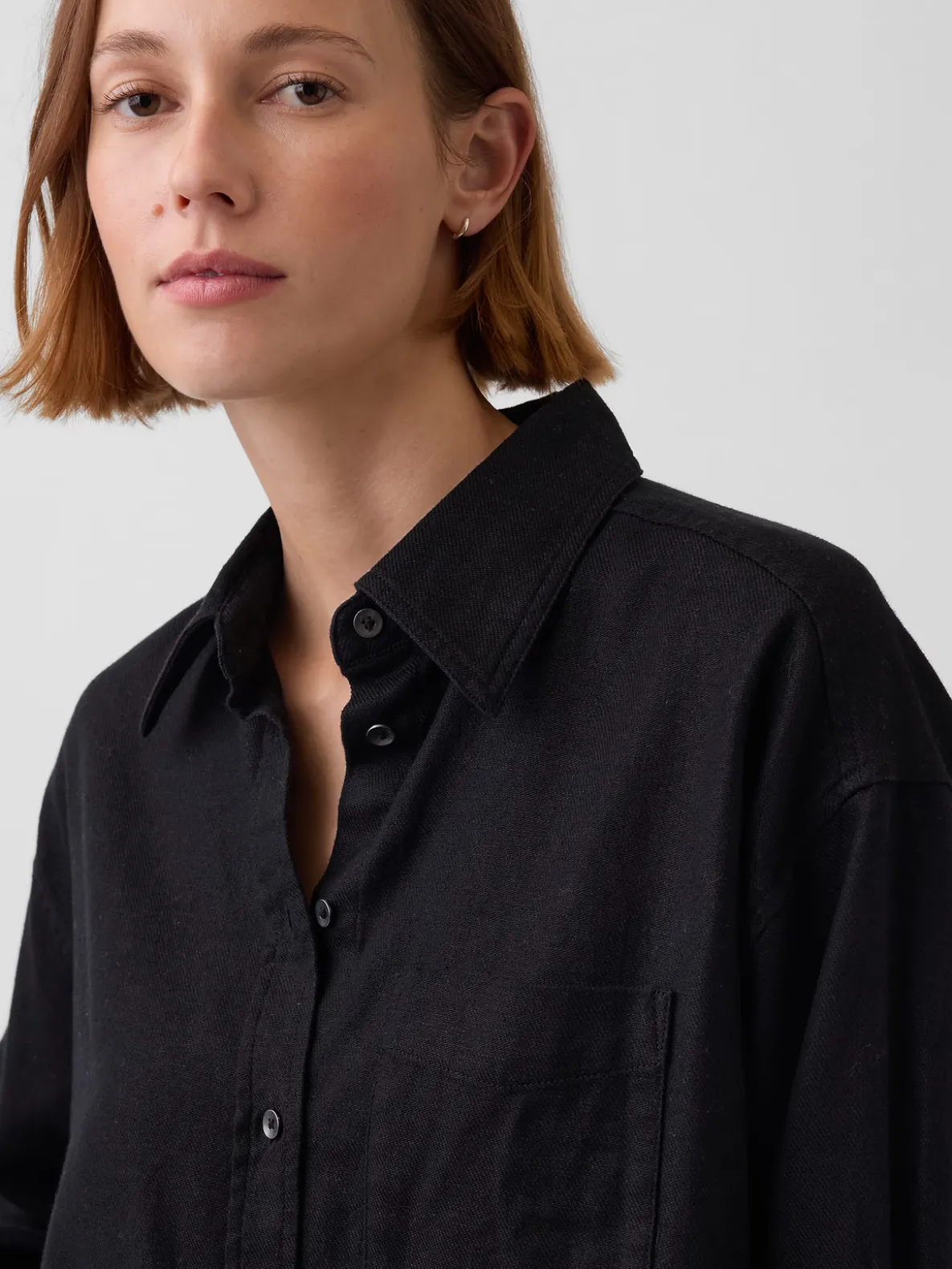 Linen-Cotton Oversized Shirt