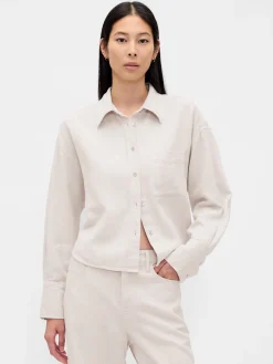 Linen-Cotton Oversized Shirt