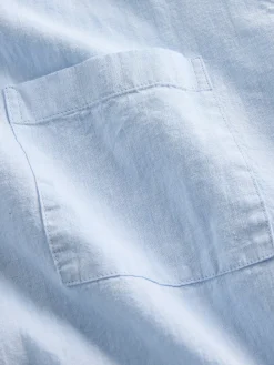 Linen-Cotton Relaxed Straight-Hem Shirt