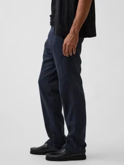 Linen-Cotton Relaxed Straight Trousers