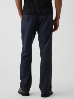 Linen-Cotton Relaxed Straight Trousers