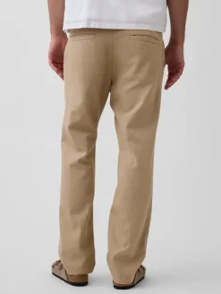 Linen-Cotton Relaxed Straight Trousers