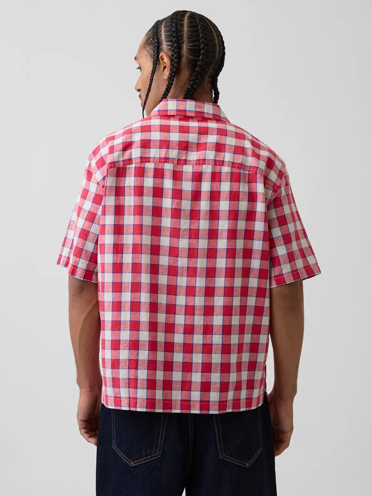 Linen-Cotton Relaxed Straight-Hem Shirt