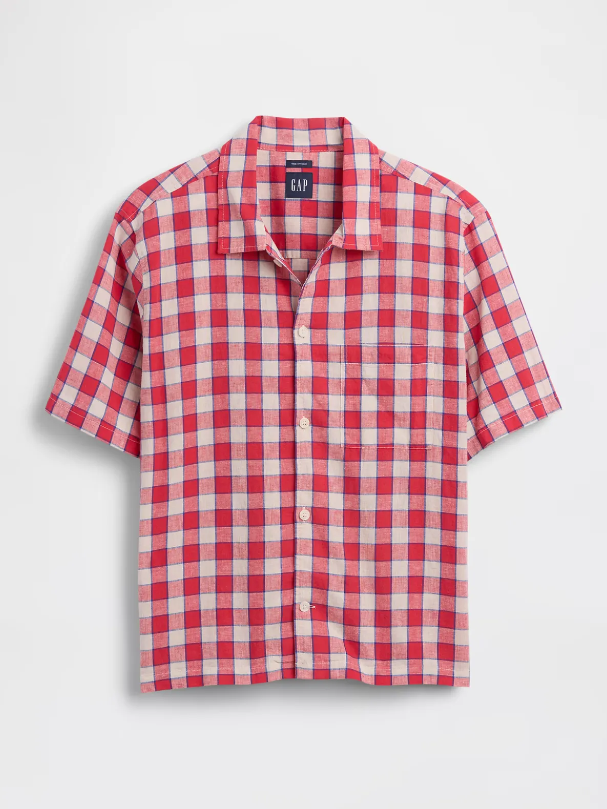 Linen-Cotton Relaxed Straight-Hem Shirt