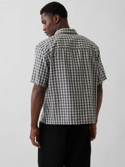 Linen-Cotton Relaxed Straight-Hem Shirt