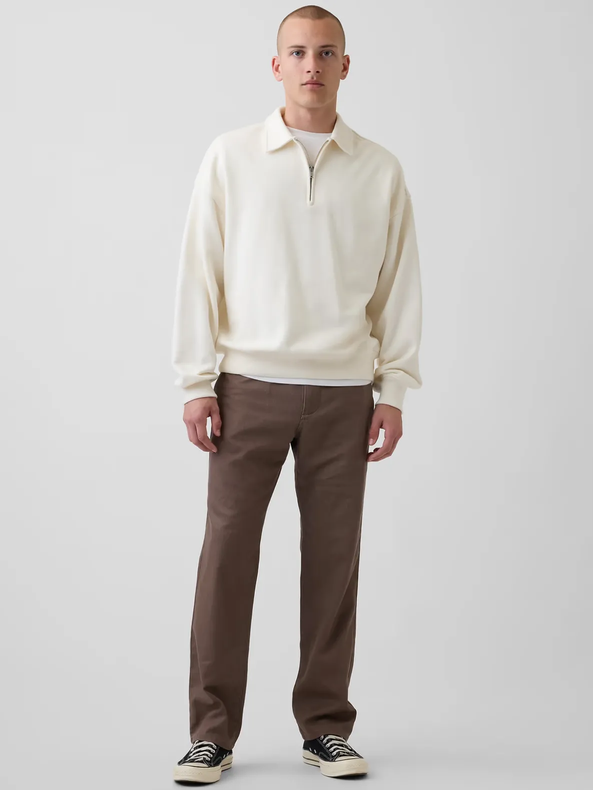 Linen-Cotton Relaxed Straight Pants