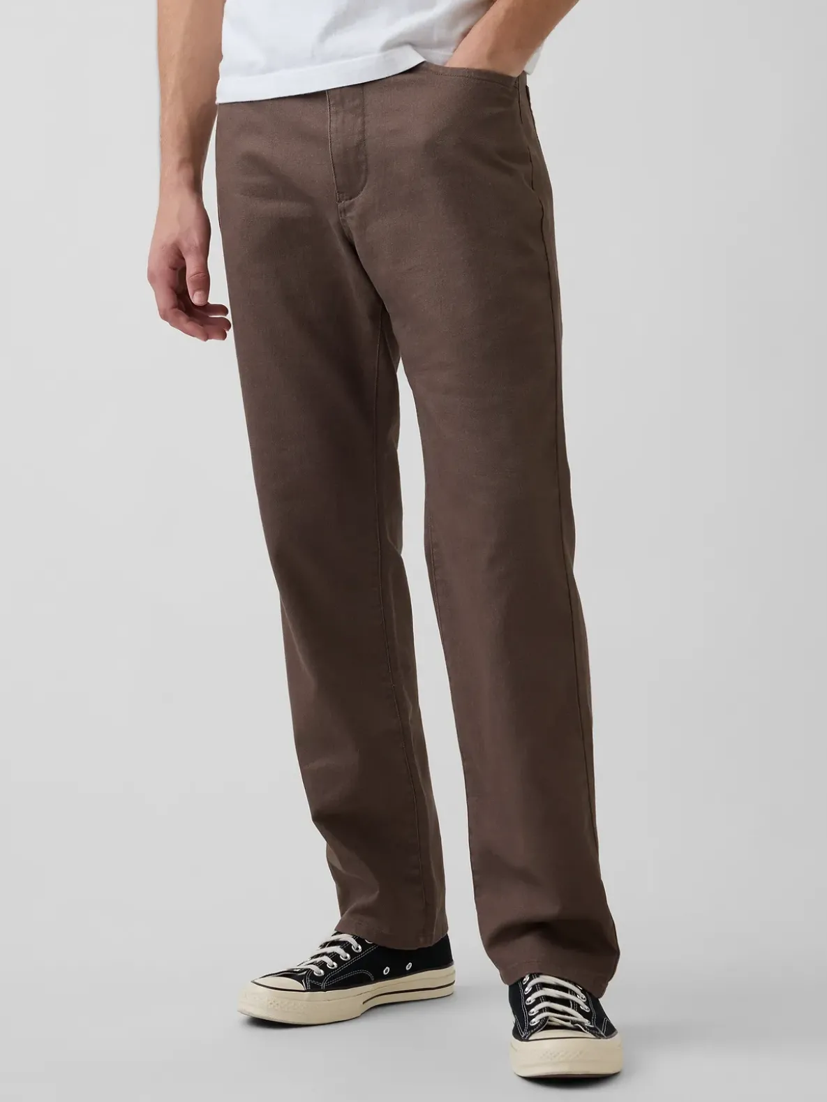 Linen-Cotton Relaxed Straight Pants