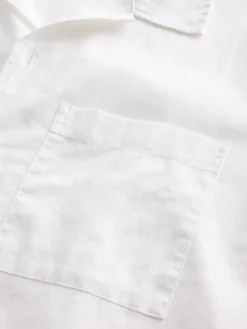 Linen-Cotton Relaxed Straight-Hem Shirt