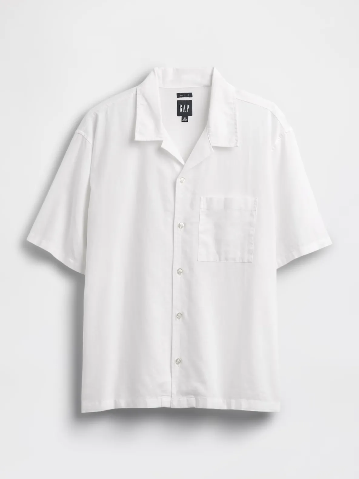 Linen-Cotton Relaxed Straight-Hem Shirt
