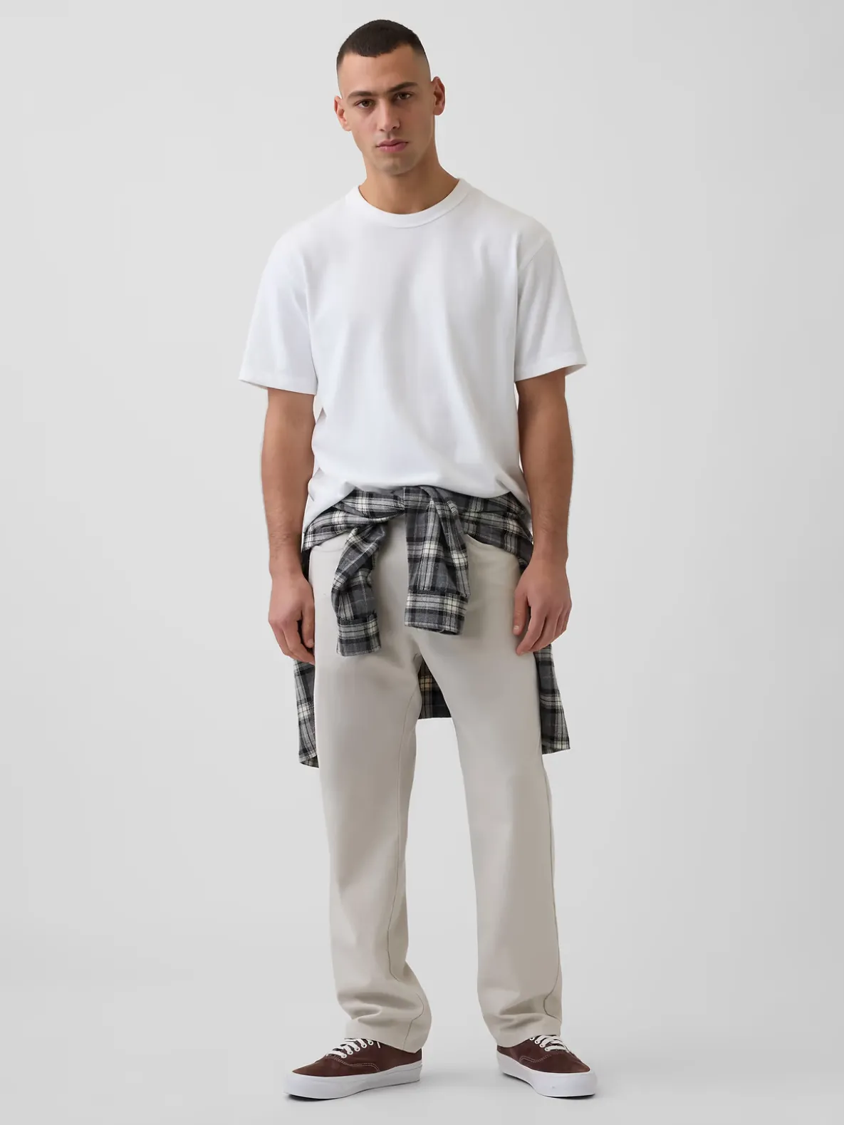 Linen-Cotton Relaxed Straight Pants