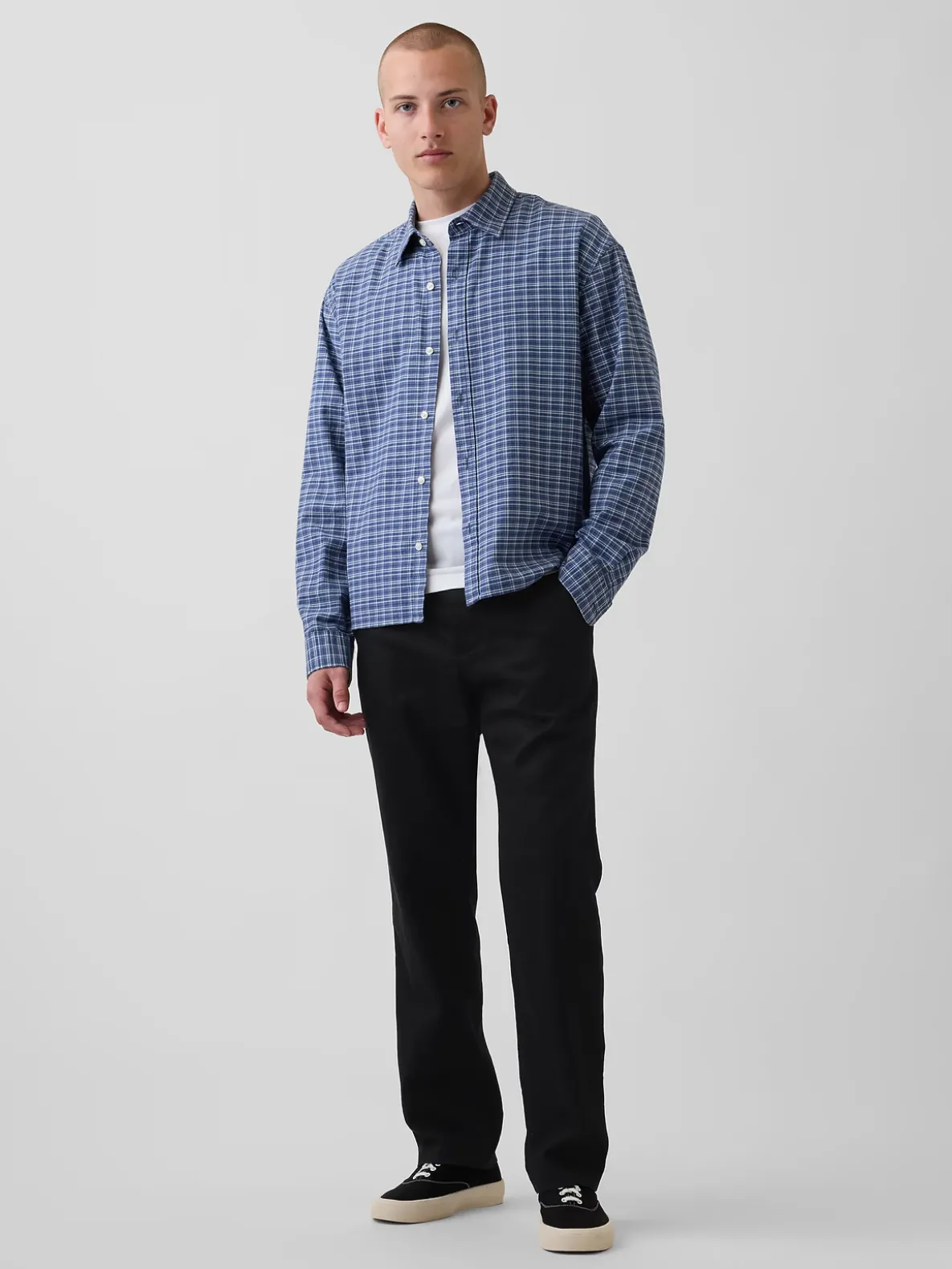 Linen-Cotton Relaxed Straight Trousers