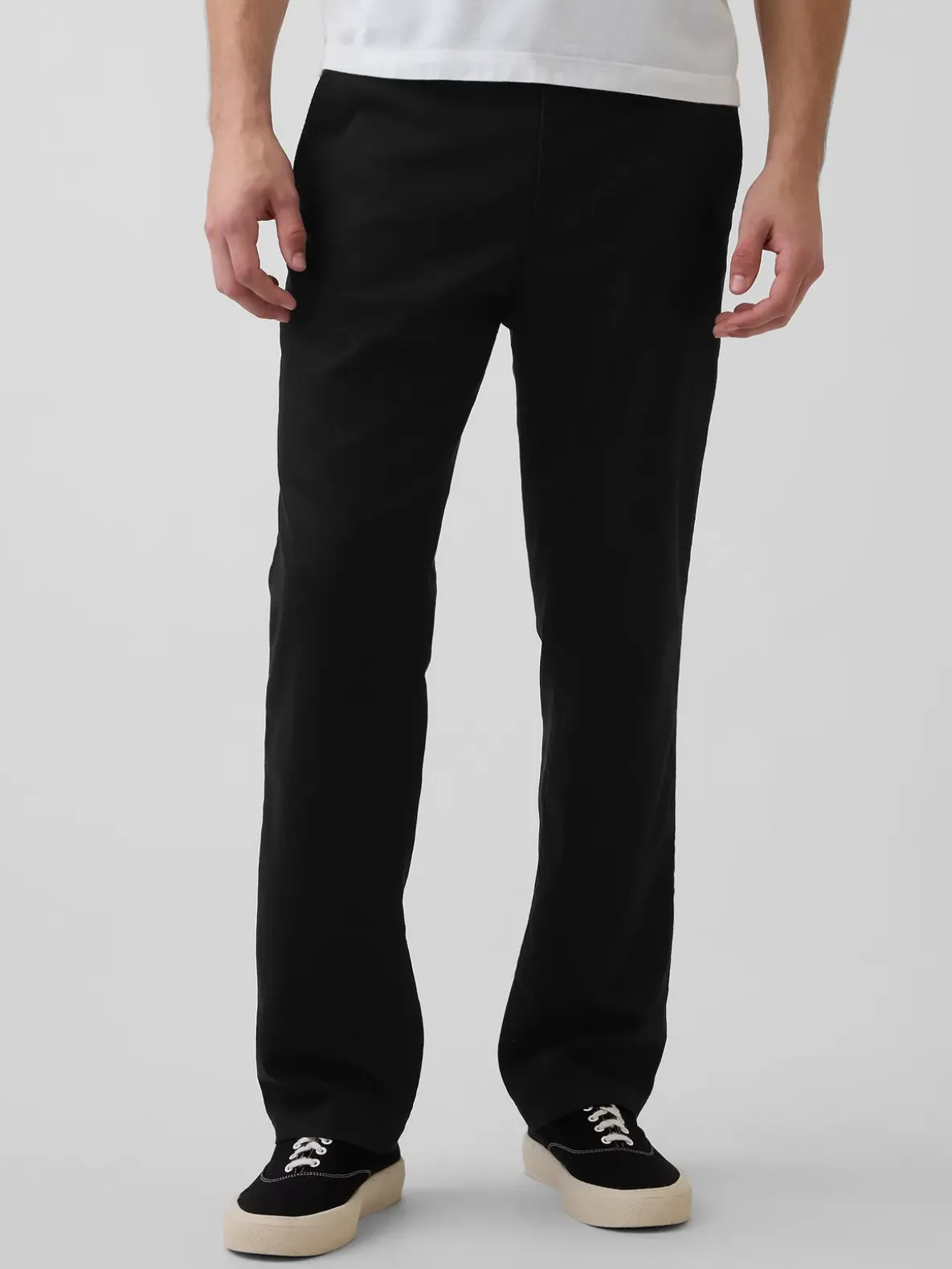 Linen-Cotton Relaxed Straight Trousers