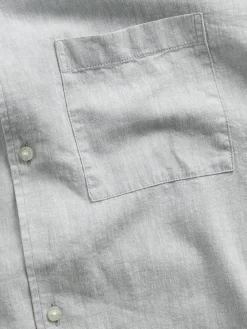 Linen-Cotton Relaxed Straight-Hem Shirt