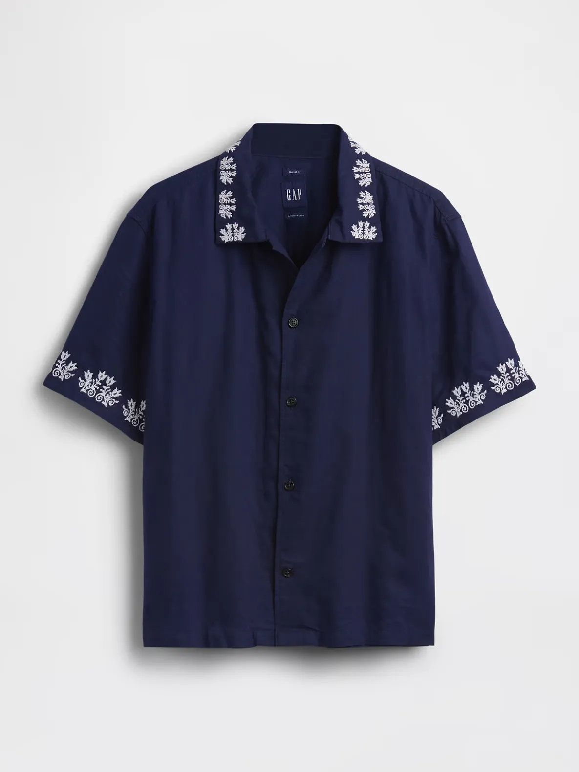 Linen-Cotton Relaxed Straight-Hem Shirt
