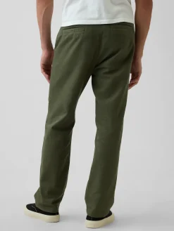 Linen-Cotton Relaxed Straight Trousers