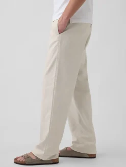 Linen-Cotton Relaxed Taper Easy Pants