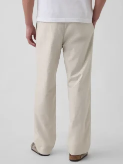 Linen-Cotton Relaxed Taper Easy Pants