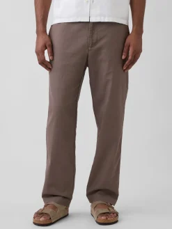 Linen-Cotton Relaxed Taper Easy Pants