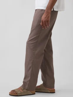 Linen-Cotton Relaxed Taper Easy Pants