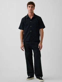 Linen-Cotton Relaxed Taper Easy Pants